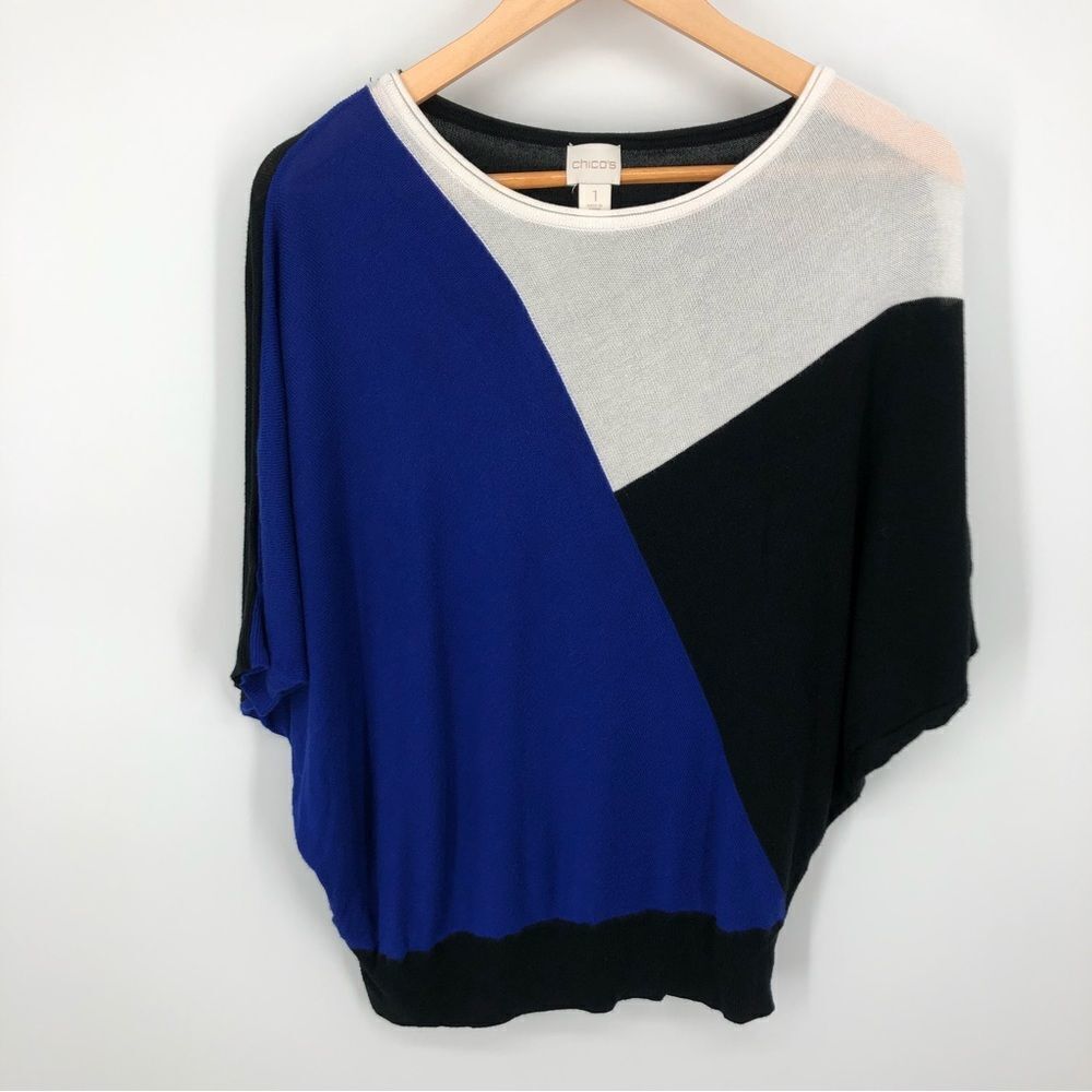 Chico’s Colorblock Sweater Womens‎ Medium Dolman Sleeve